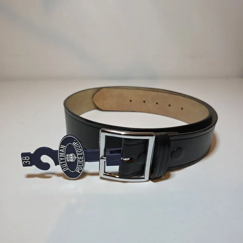 Dutyman 1611 Plain Leather Government Spec Black Size 38 Duty Belt 1.75 In Wide
